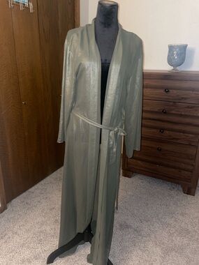 SAVAGE C FENTY Sleek Olive Green Long Belted Trench Coat OFFERS WELCOME